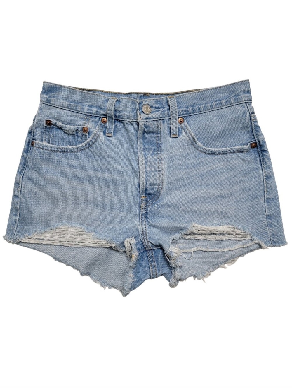 Levi's | Premium 501 Original Fit High Rise Cutoff Denim Jean Shorts Luxor Heat